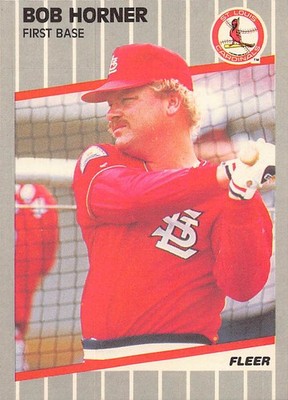 Bob Horner 1989 Fleer 452 St. Louis Cardinals BASEBALL Card
