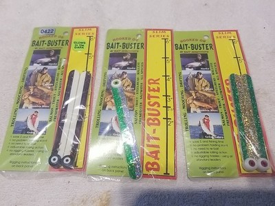 Mack s Lure Bait-Buster Slim Series Lot of 5/ New in Pkg /Blk GLO & GreenSilver