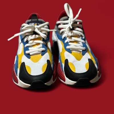 PUMA RS-X Colorblock Athletic Sneakers White Yellow Blue Red  display picture 1