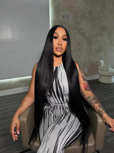 No Silk Human Hair 30 Inch HD Lace Wigs Straight 5x5 4x4 Glueless Closure - Picture 21 of 21