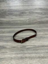 Tory Mens Dress Belt 42 Brown English Bridle Leather Brass Buckle Made in USA