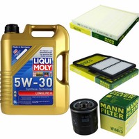 Mann Inspektionspaket 5L Liqui Moly Longlife 5W-30 FüR Toyota Prius Liftback 1.5
