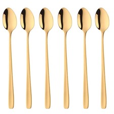 Long Handle Iced Tea Spoons Set Of 6 8 Inch 18/10 Heavy Duty Coffee Spoon Sets F