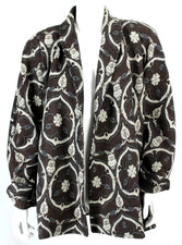 FENDI 365 Vintage Brown, White  Blue Wool Tweed Shawl Lapel Oversized Jacket 42