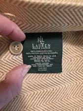 Ralph Lauren 52nd Street Herringbone Euro Sham Woven Linen Blend Button Closure