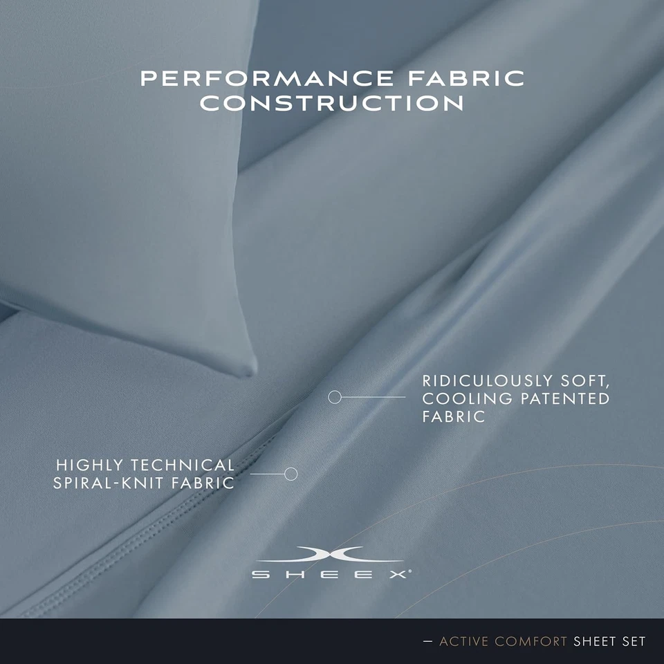 SHEEX Active Comfort Sheet Set, Comfortable Cooling King/Cal King, Blue Sky - Image 3 of 4