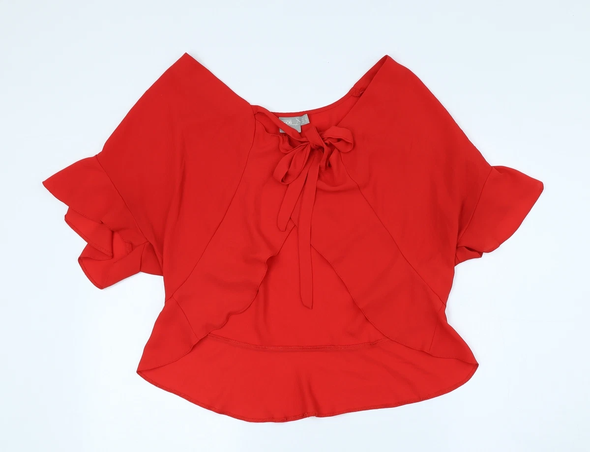 red blouse v neck