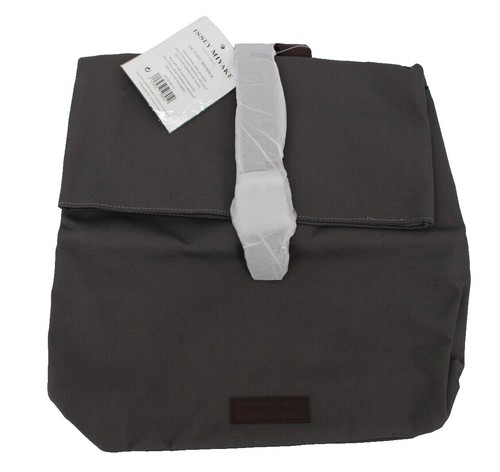 Issey Miyake me NEW Drawstring Bag Backpack Unisex Fashion Bag Brown Issey Miyake dark brown drawstring backpack with fine  main image 2