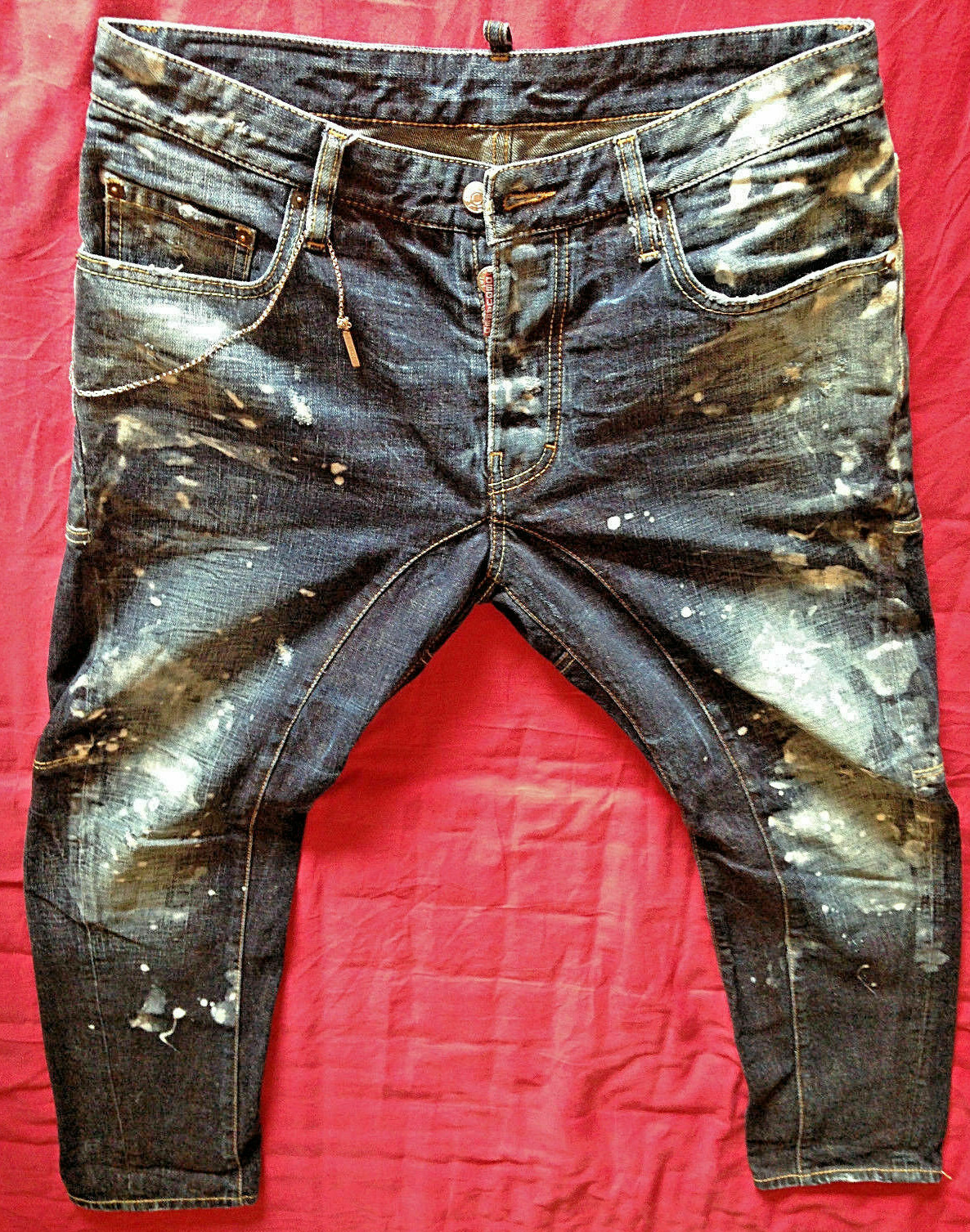 RRP €700 Authentic DSQUARED painted biker jeans S71LA0418 Tag.48 image 2