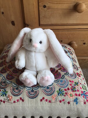 Vintage 1994 Dakin weißer Hase Kaninchen weiches Plüschtier Stofftier Spielzeug 8 Zoll Ostern