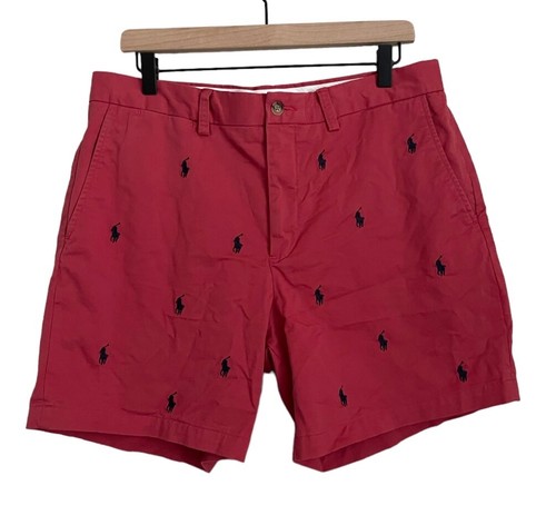 Mens POLO RALPH LAUREN Stretch Classic Fit Embroidered Logo Chino Shorts size 33