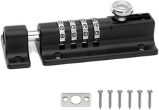 4 Digit Combination Barrel Sliding Bolt Latch W/ Anti-tamper Security Screws