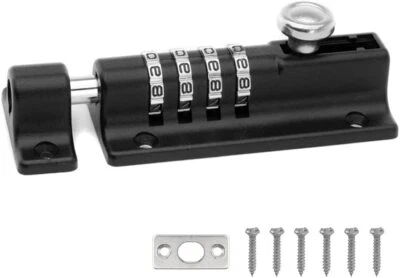 SOSOSHOOT 4 Digit Combination Barrel Sliding Bolt Latch W/ Anti-tamper Security Screws