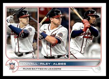 2022 Topps #181 NL RBI Leaders (Adam Duvall / Austin Riley / Ozzie Albies) NM