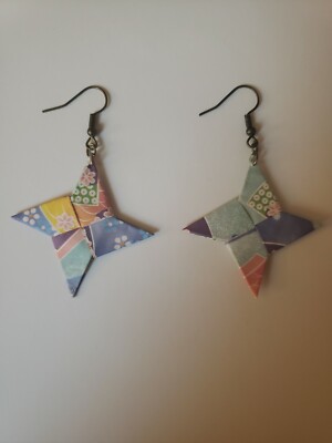 origami star earrings