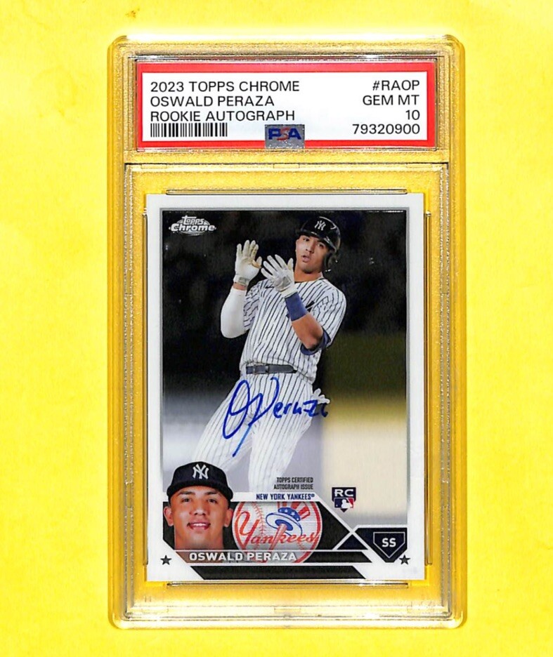 2023 Topps Chrome Oswald Peraza Auto Autograph Rookie Card PSA 10 Yankees