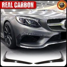 Fits Benz C217 S500 S550 Coupe 14-17 REAL CARBON Front Bumper Splitters Lip Fins