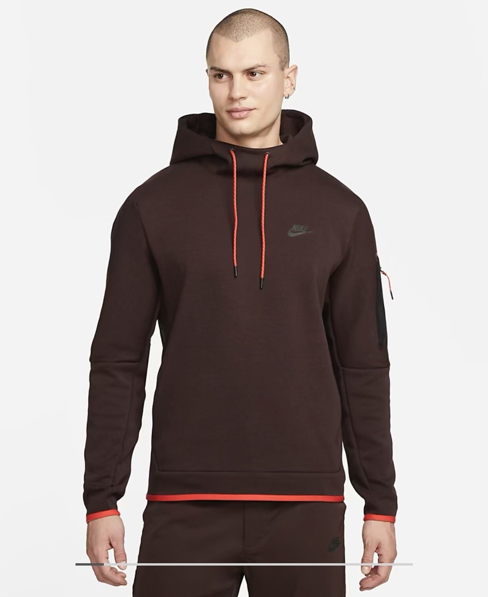 Nike Sportswear Tech Fleece Pullover Hoodie Brown Basalt/Black DD5174 203  MEDIUM | eBay