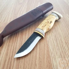 Wood Jewel Lapland Fixed Knife 3.25" Carbon Steel Blade Curly Birch Handle 23LP