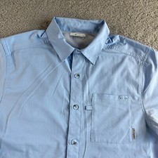 NEW Columbia Shirt Mens Small Blue PFG Slack Tide Camp Fishing Omni-shade Vented