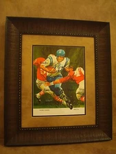 VINTAGE SMU MUSTANGS COLLEGE FOOTBALL POSTER  FRAMED "REDS VS BLUES" 1969