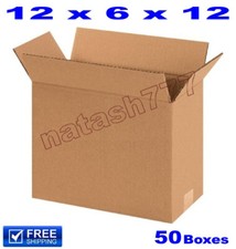 50 - 12x6x12 Cardboard Boxes Mailing Packing Shipping Moving Corrugated Carton