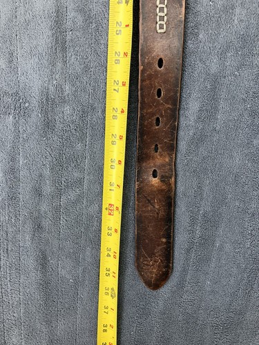 Cintura vintage Abercrombie Fitch A&F in pelle marrone da uomo 28 piccole cuciture USA - Foto 14 di 15