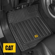 CAT® 3pc Car Rubber Floor Mats for All Weather Protection Semi Custom Fit