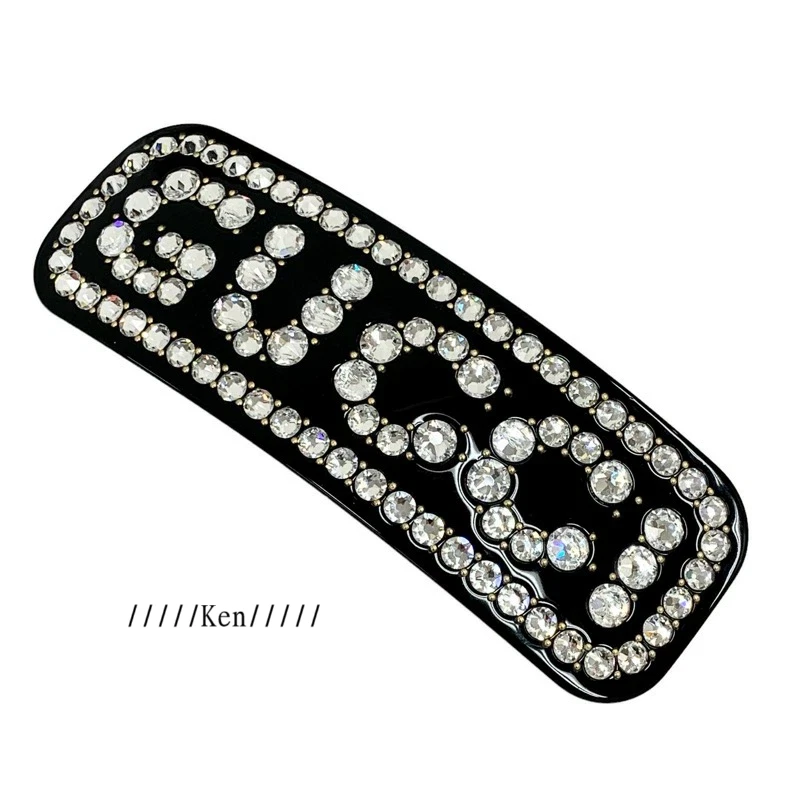 GUCCI Cheveux Élastique Valette Cheveux Accessoires Noir Logo Strass AUTH France