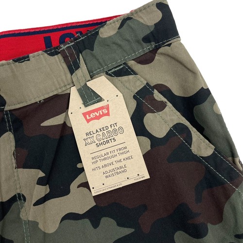 Levi’s Boys Size 16 Husky Camo Cargo Shorts Green Adjustable Waist NWT - Picture 3 of 10