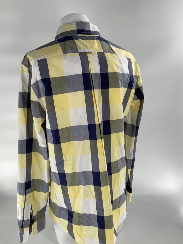 Jack Spade Long Sleeve Button Shirt L Gray Yellow Plaid Cotton YGI E3-111 - Image 4 of 4