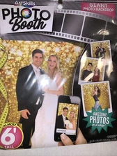 Artskills  6' Tall Gold Photo Booth Giant Photo Booth Backdrop.NIP