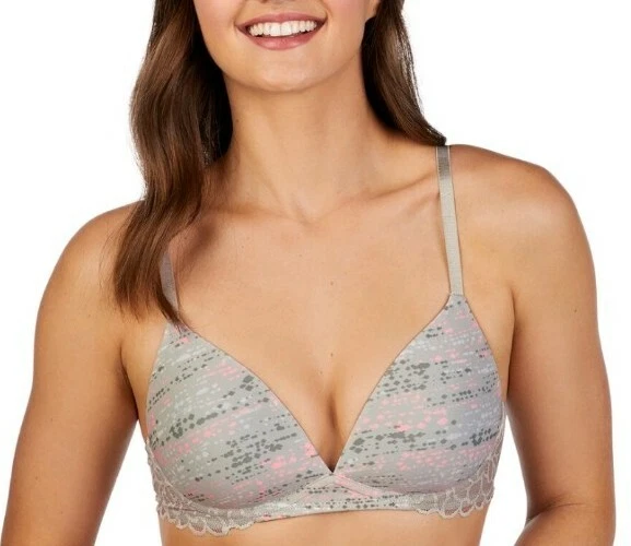 SO NWT Soft Lift Wire-Free Bra Size 32B Color Gray/Pink