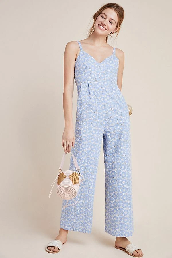 Anthropologie gingham jumpsuit on sale