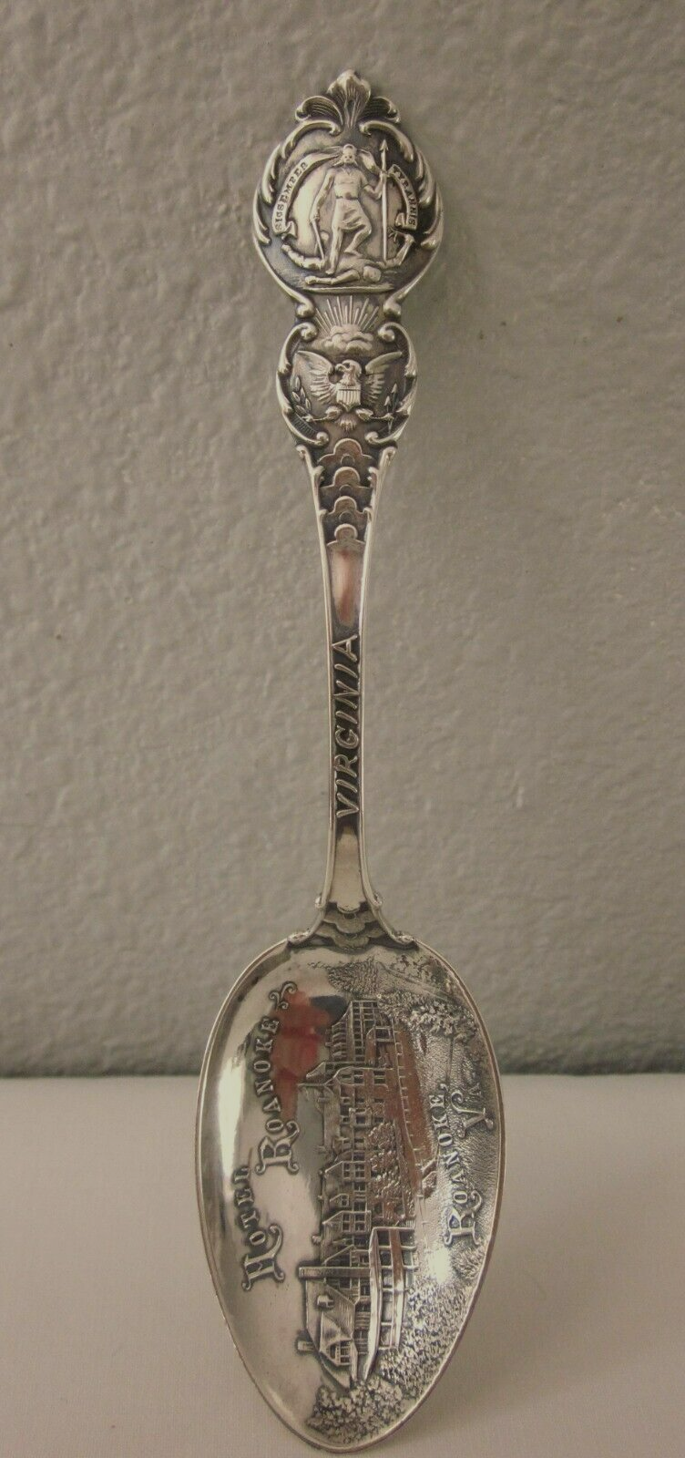 ANTIQUE WATSON STERLING SOUVINIER SPOON."HOTEL ROANOKE" ROANOKE