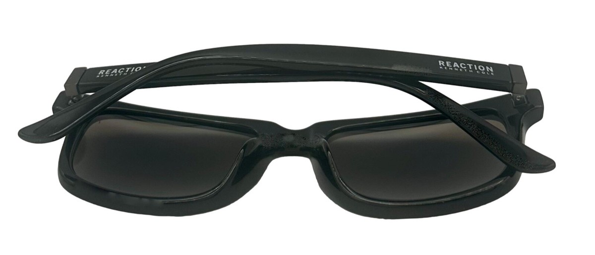 Kenneth Cole Reaction Mens Shiny BLack Rectangle Sunglass
