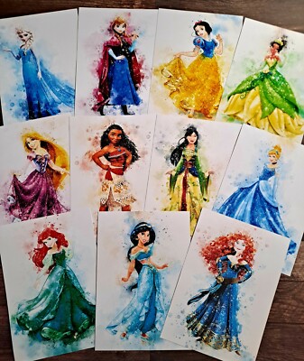 Disney Prinzessin Drucke Mädchen Zimmer Baby Kinderzimmer Aquarell Bilder Wanddekor