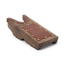 DeCuero's Pine Wood & Brown Leather Boot Jack