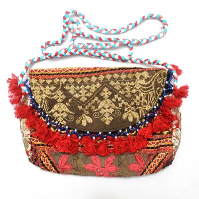 Borsa pochette vintage tribale banjara indiana fatta a mano etnica da donna 