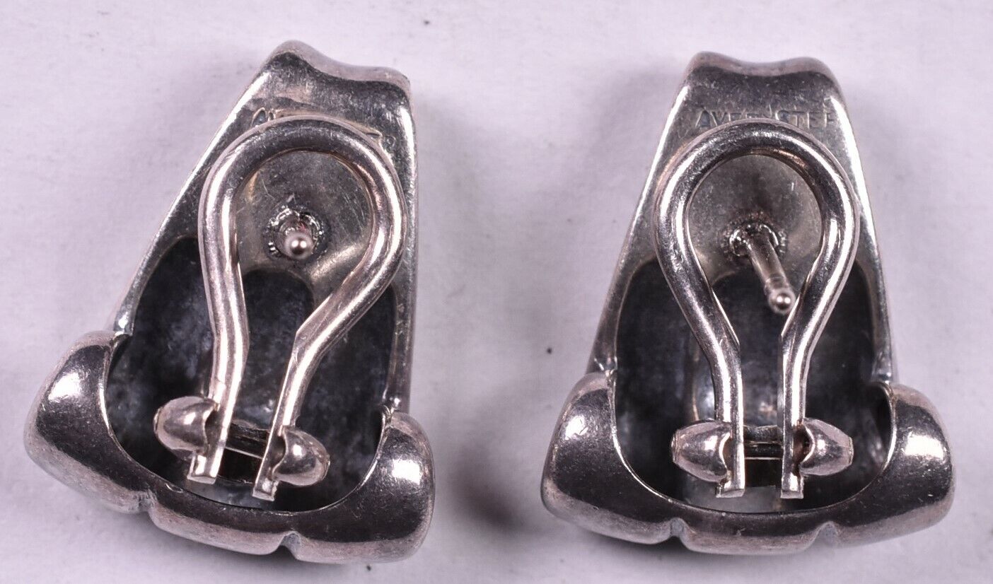 Avery Clip Pierced Earrings Rare Sterling Vintage… - image 1