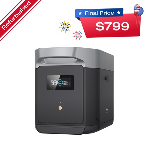 EcoFlow DELTA 2 Max 2048Wh Power Station Extra Battery LFP Certified Refurbished