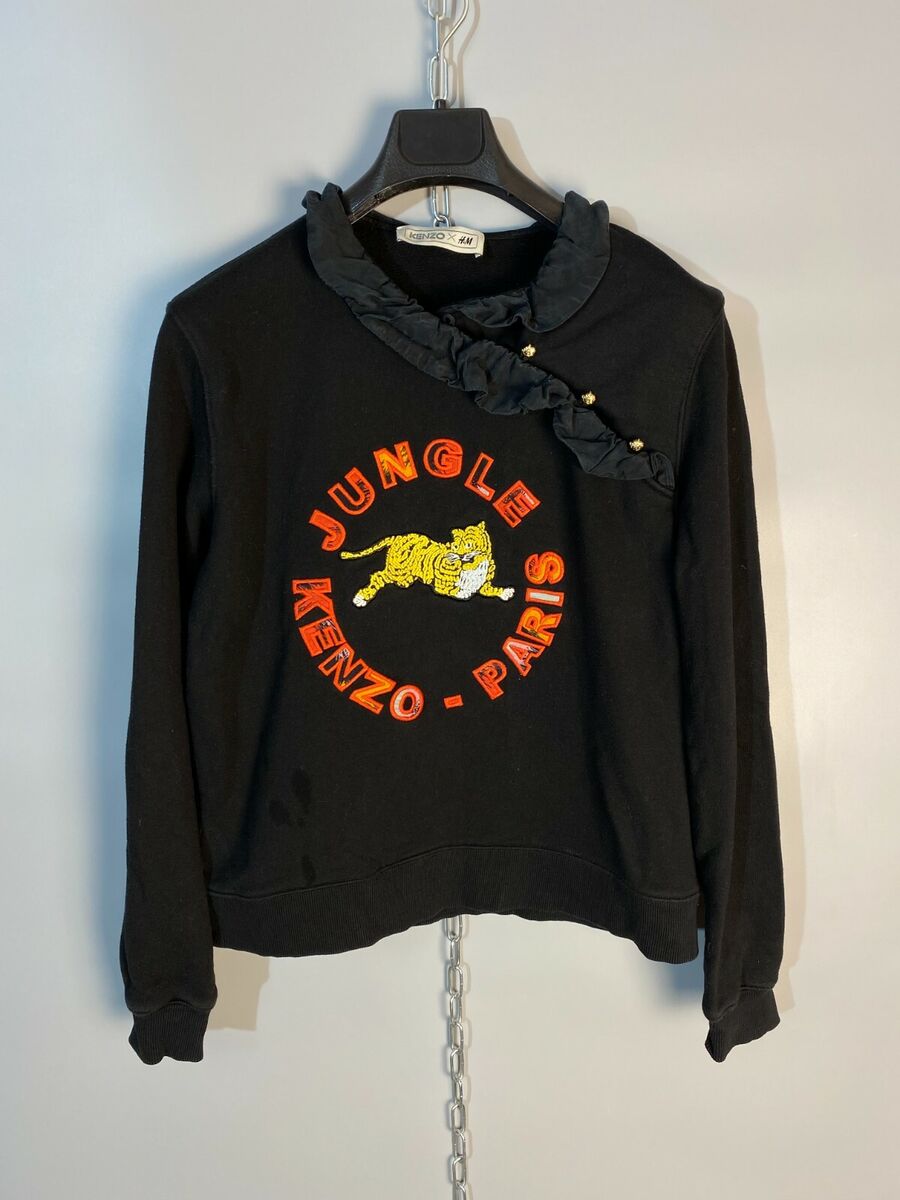 KENZO x H&M Womens Black Embroidered Logo Jungle Sweatshirt KENZO x H&M Womens Black Embroidered Logo Jungle Sweatshirt