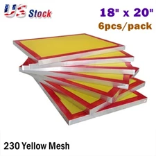 6Pcs 18" x 20" Screen Printing Screens Aluminum Frame with 230 Yellow Mesh Count