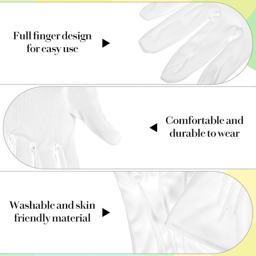 6 Pairs White Christmas Gloves Usher Short Women Uniform Gloves... - Picture 5 of 8