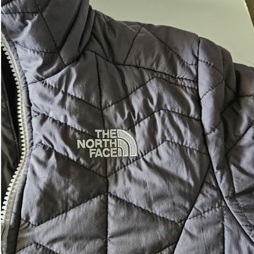 Girl's North Face Puffer Jacket Black Size M (10-12) Full Zip - Picture 8 of 9