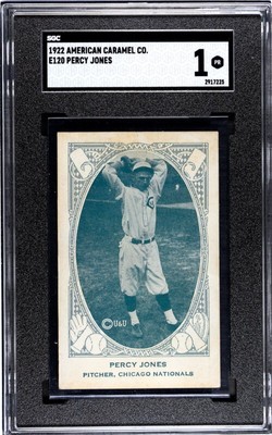 1922 E120 PERCY JONES NNO POOR AMERICAN CARAMEL SGC 1 BASEBALL CHICAGO CUBS
