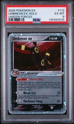 2005 POKEMON EX UNSEEN FORCES #112 UMBREON EX-HOLO PSA 6