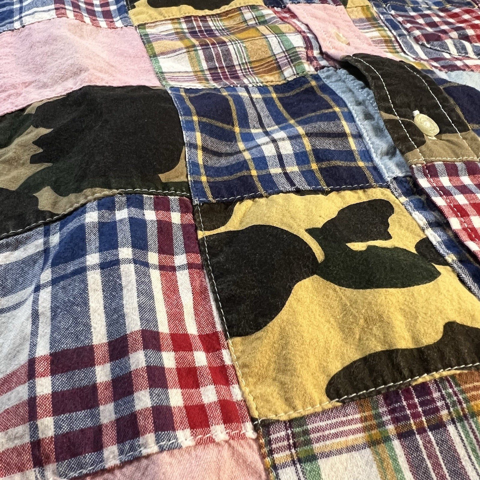 BAPE Camo Patchwork Short Sleeve Button Down Shir… - image 8