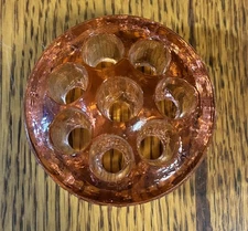 Vintage Pink Depression Glass Round 8 Hole Flower Frog