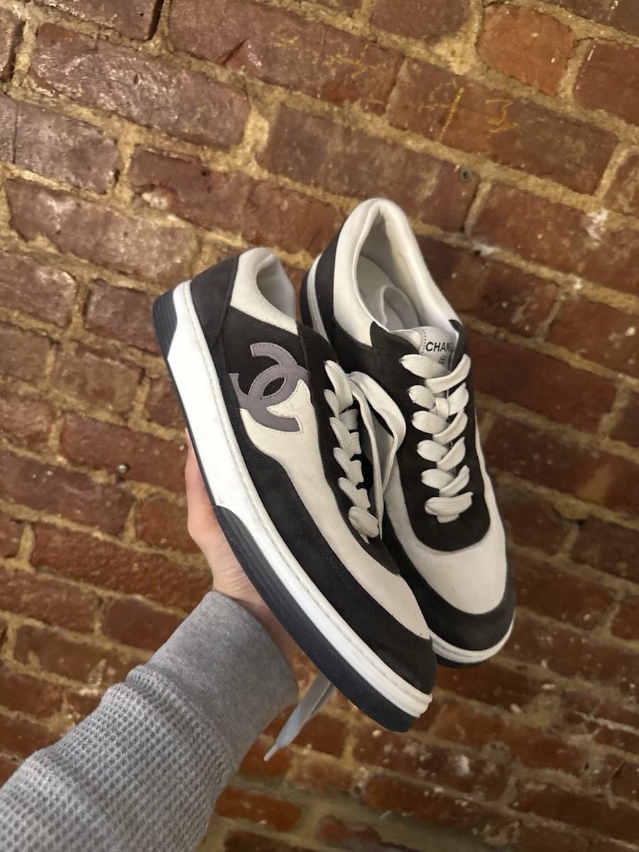 メン　CHANEL ローカットスニーカー Chanel size 43 - Rare Black White Lace Up Men's Sneakers Logo